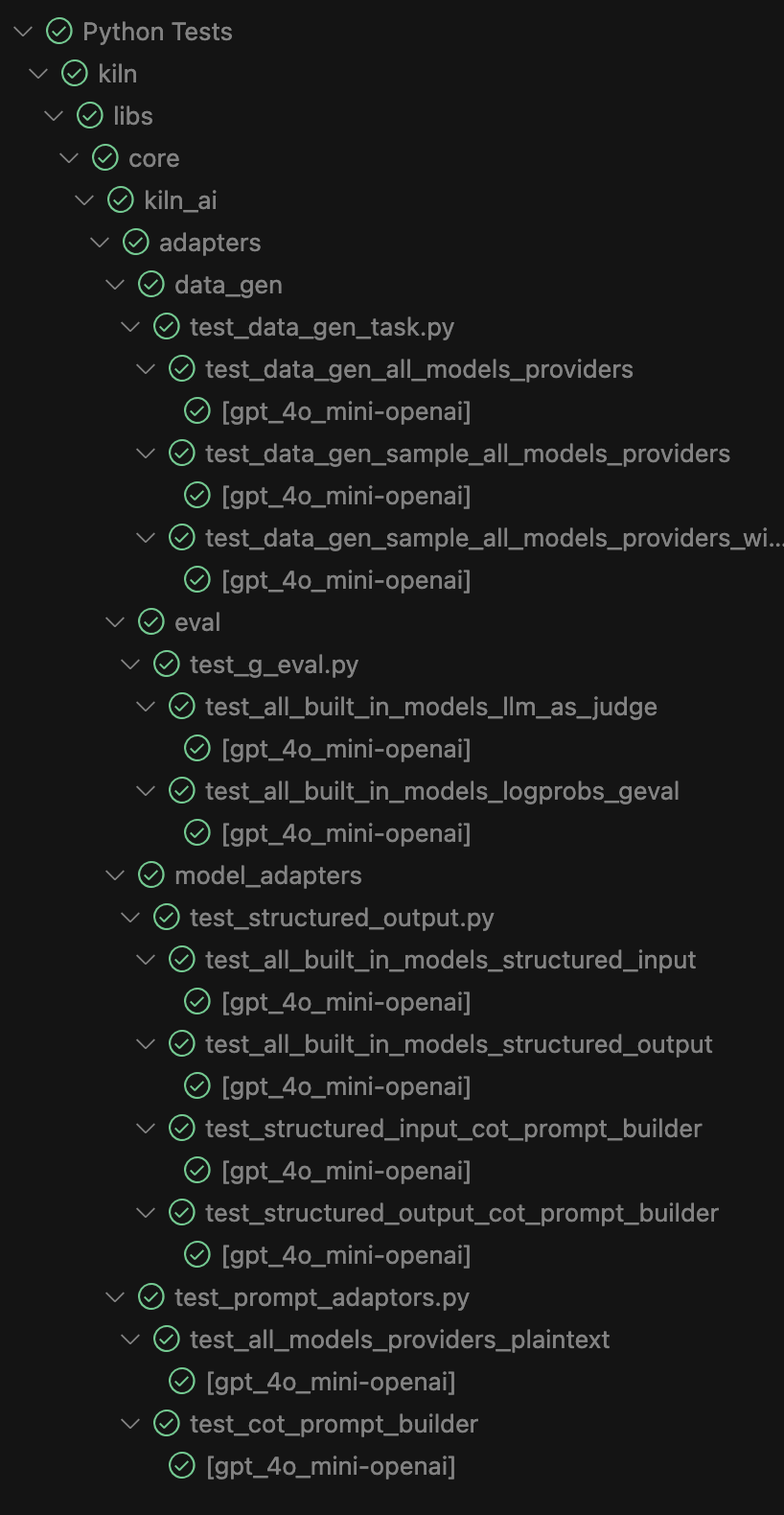 Test Results For GPT 4o Mini on OpenAI